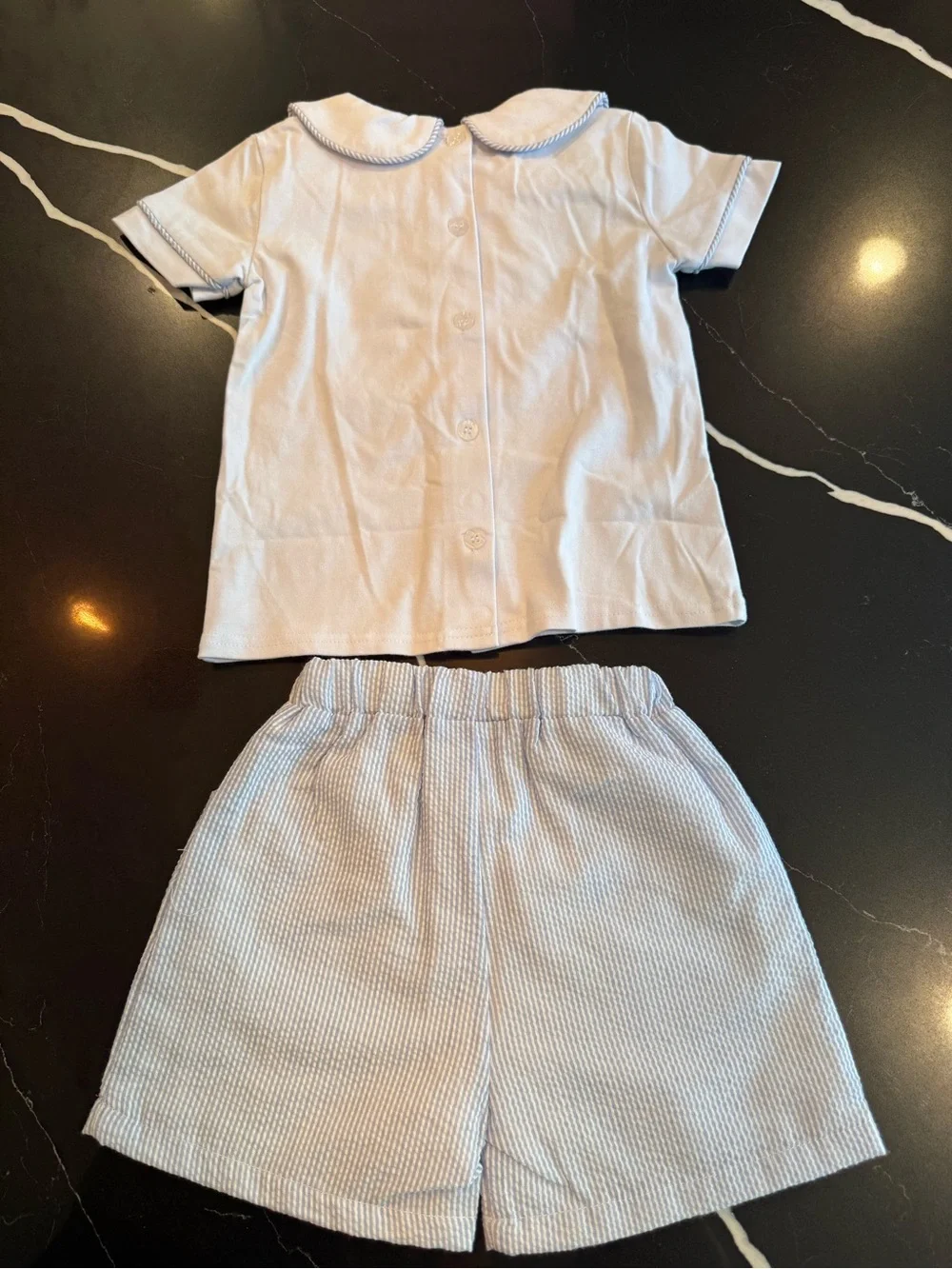 Baby Boy Blue Cross Appliqué‎ Matching Set